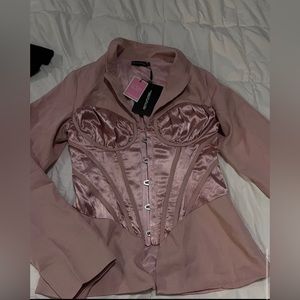 Pretty little thing corset blazer style top new with tags